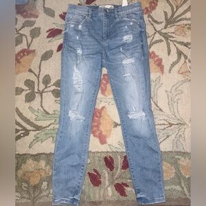 Garage Light Blue Distressed Skinny Jeans